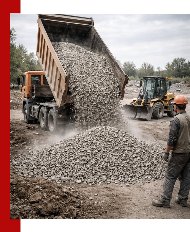 Доставка щебня в Алексеевке крупными и мелкими фракциями