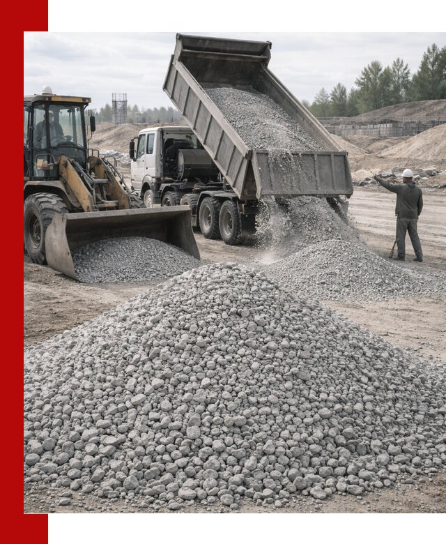 Доставка известнякового щебня фр. 5–20 в Алексеевке