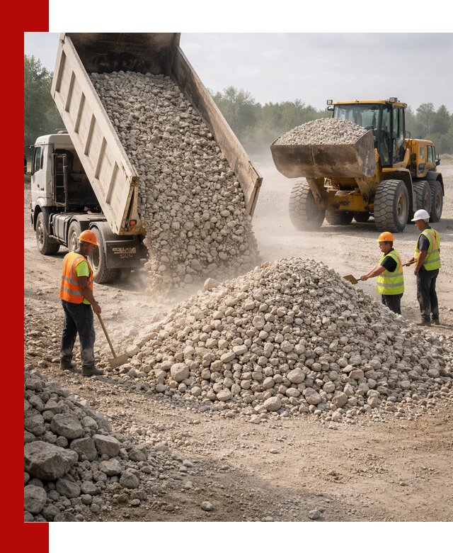 Доставка известнякового щебня фр. 40-70 в Алексеевке