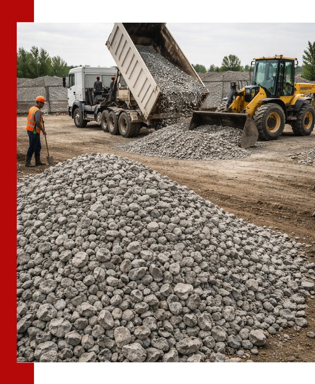 Доставка бетонного щебня фракции 40-70 в Алексеевке