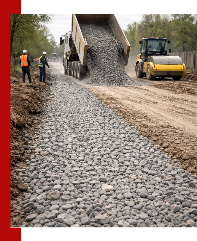 Доставка щебня для отсыпки дорог в Алексеевке высокого качества