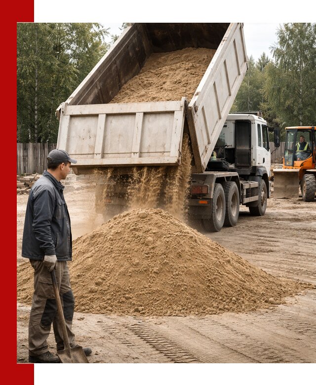 Доставка и продажа песка с разгрузкой в Алексеевке