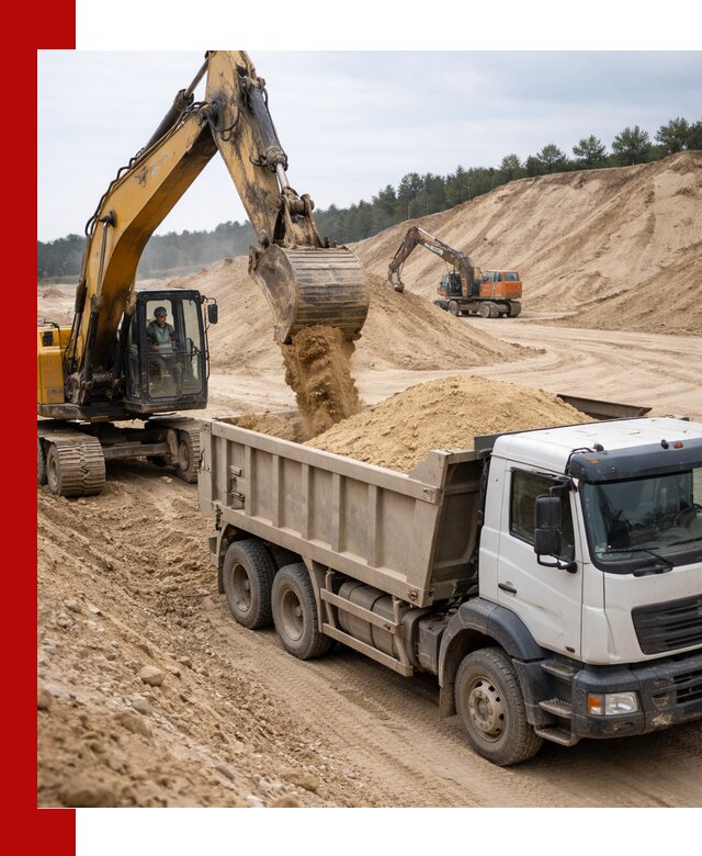 Доставка карьерного песка с самосвалами и разгрузкой в Алексеевке