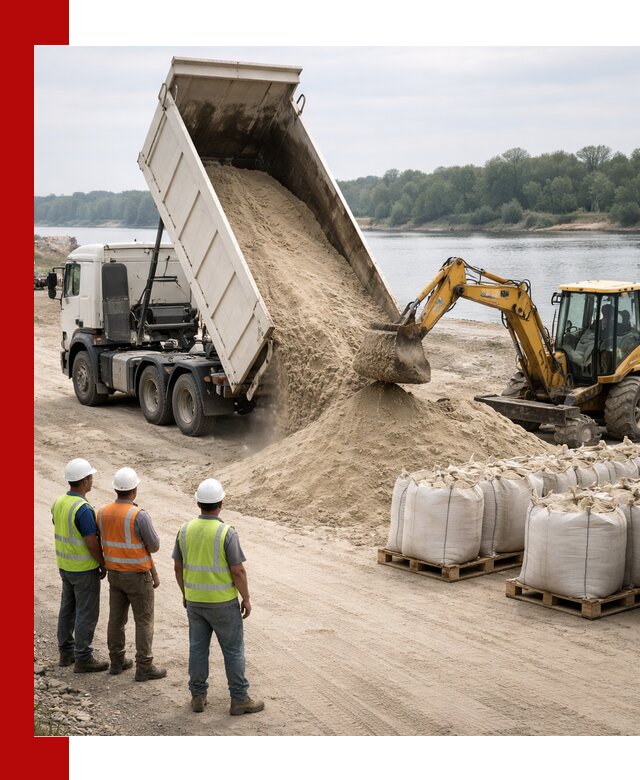 Доставка речного песка в Алексеевке самосвалами и погрузкой