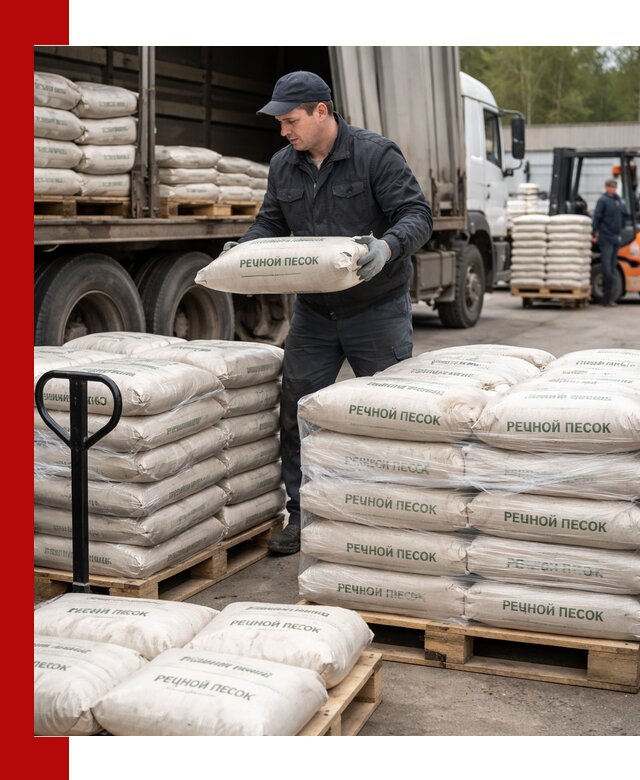 Речной песок в мешках с доставкой в Алексеевке