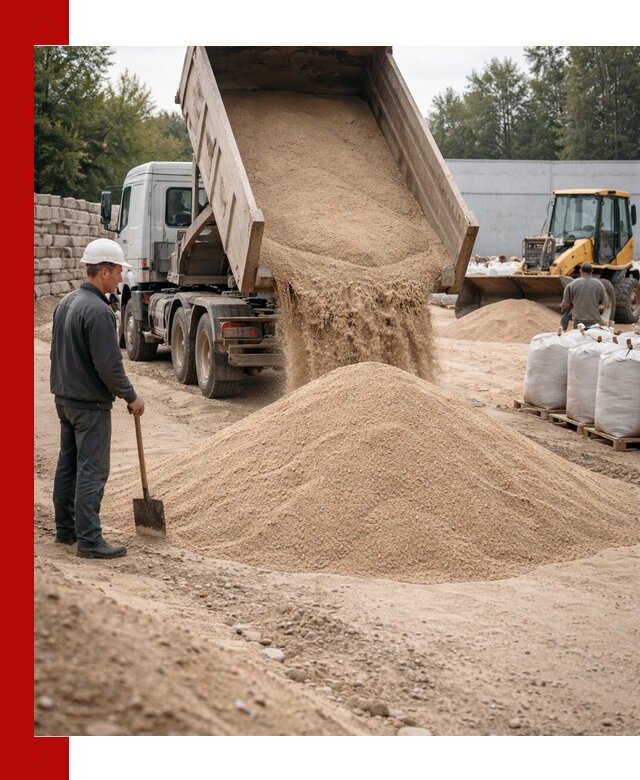 Кварцевый песок фракция 0–3 мм с доставкой в Алексеевке