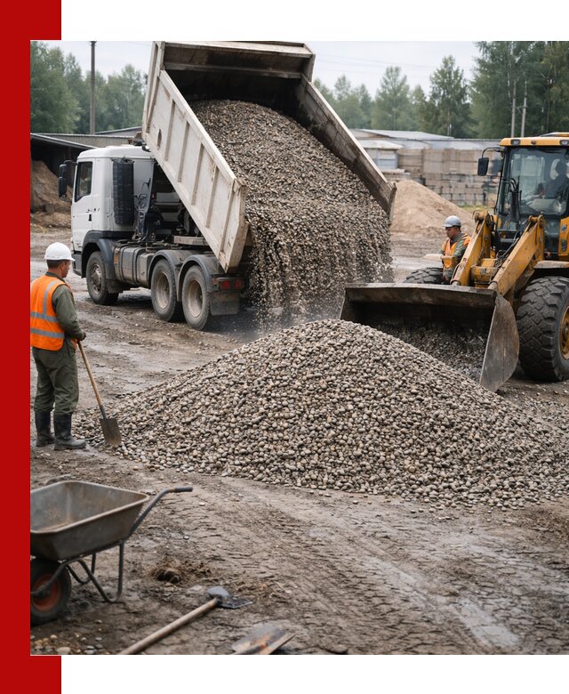 Мытый гравий с доставкой в Алексеевке от карьера до участка