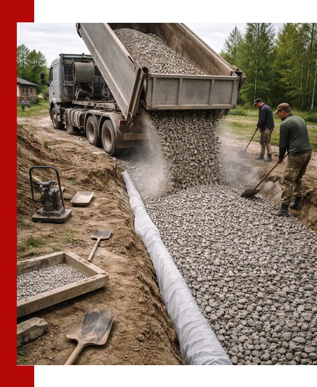 Гравий для дренажа с доставкой в Алексеевке качественный и недорогой