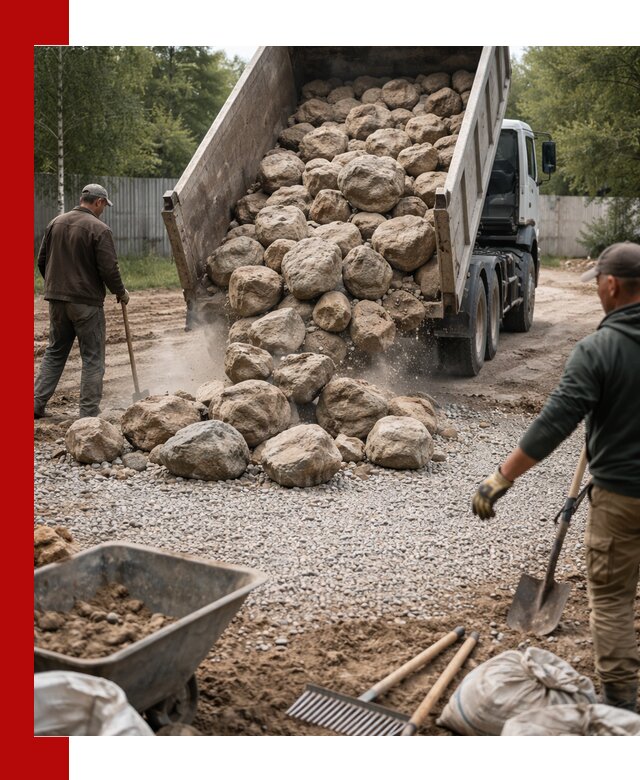 Доставка и укладка булыжника в Алексеевке