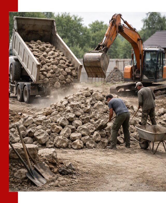 Доставка и разгрузка бутового камня в Алексеевке