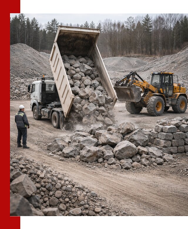 Доставка и продажа бутового гранитного камня в Алексеевке