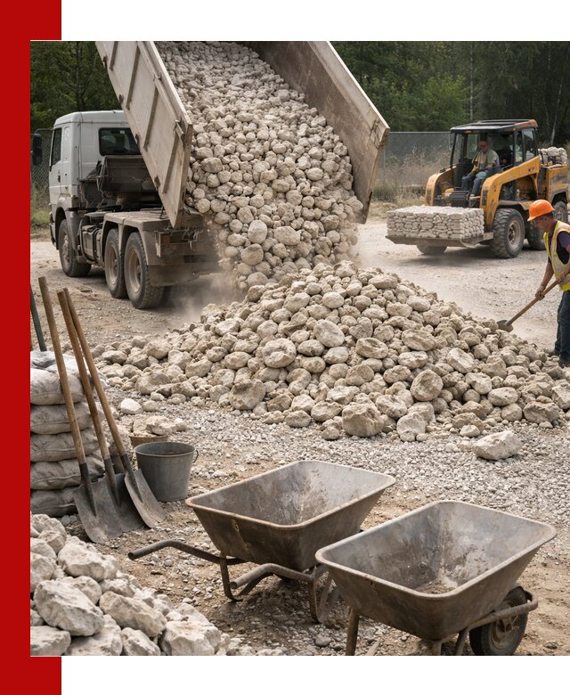 Доставка и продажа бутового известнякового камня в Алексеевке