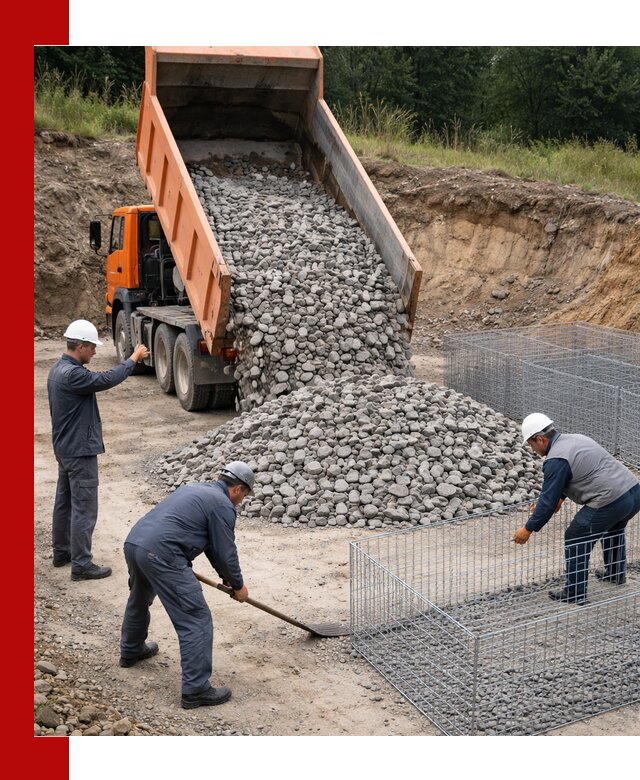 Камень для габионов с доставкой в Алексеевке быстро и надёжно