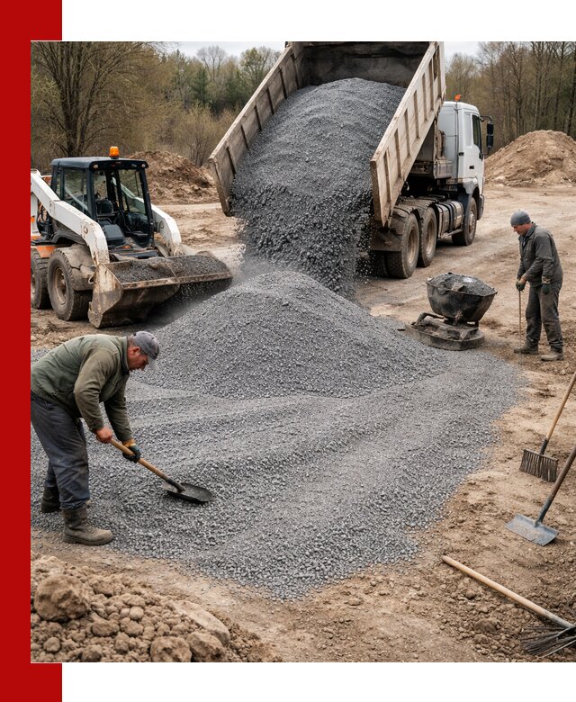 Отсев для подсыпки в Алексеевке — доставка и подсыпка на участок