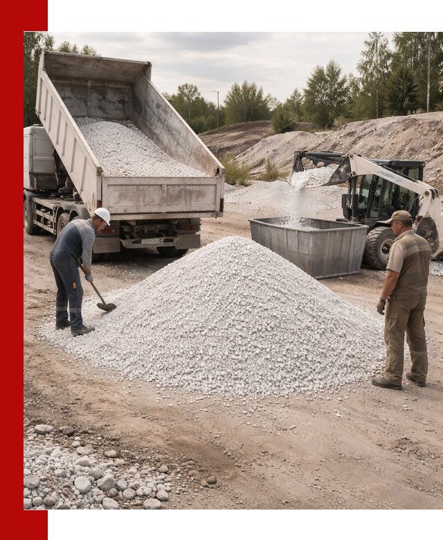 Доставка и продажа белой мраморной крошки в Алексеевке