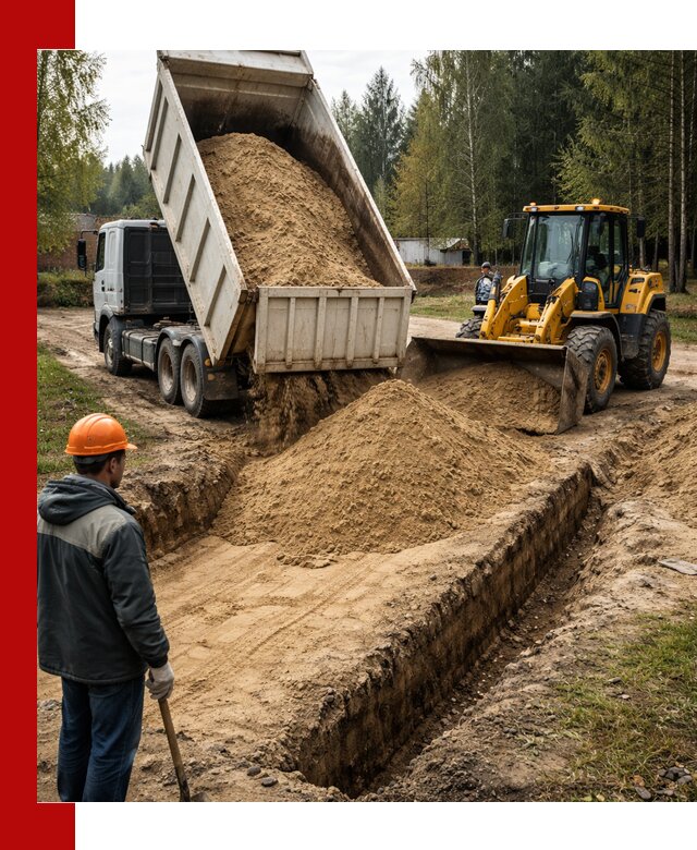 Доставка песчаного грунта в Алексеевке для строительных работ
