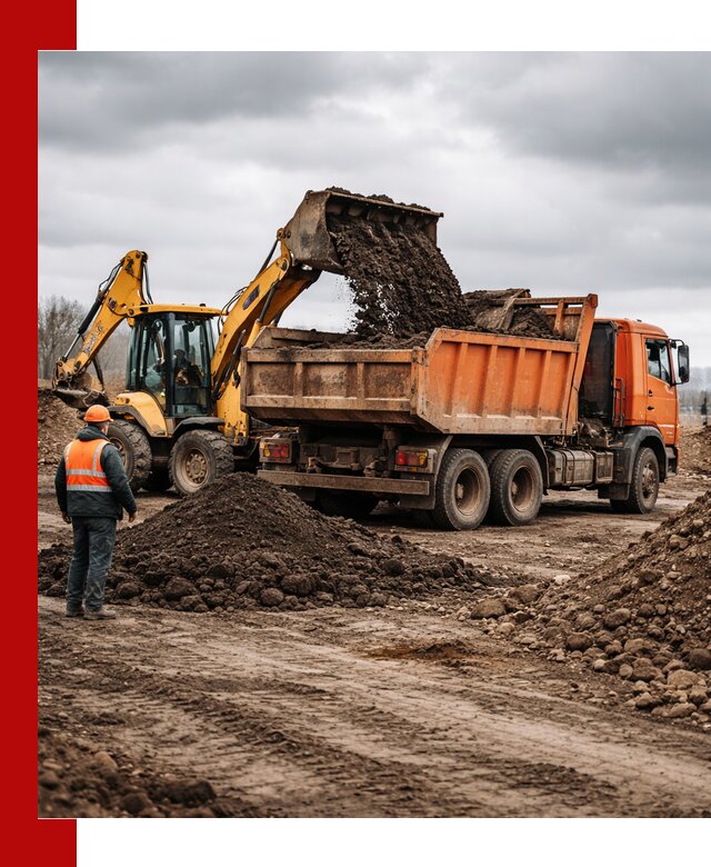 Вывоз грунта и строительного мусора в Алексеевке грузовыми самосвалами