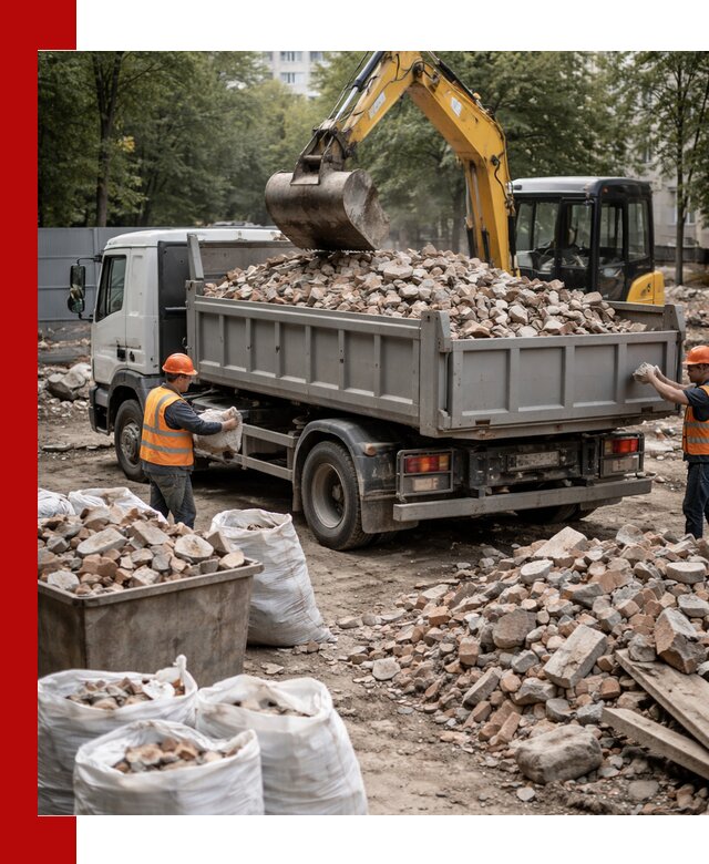 Вывоз строительного мусора в Алексеевке с самосвалами и контейнерами