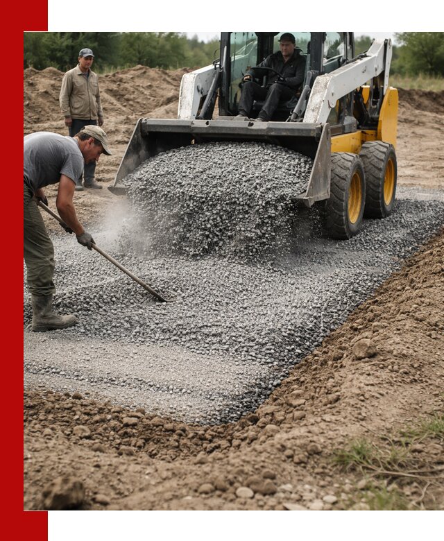 Устройство щебеночной подушки в Алексеевке для дорог и фундаментов
